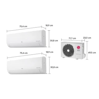 Ar-Condicionado LG Dual Inverter Voice  +AI Bi-Split 16.000 BTU (9.000+9.000 BTU) Frio 220V - S32Q16SA181